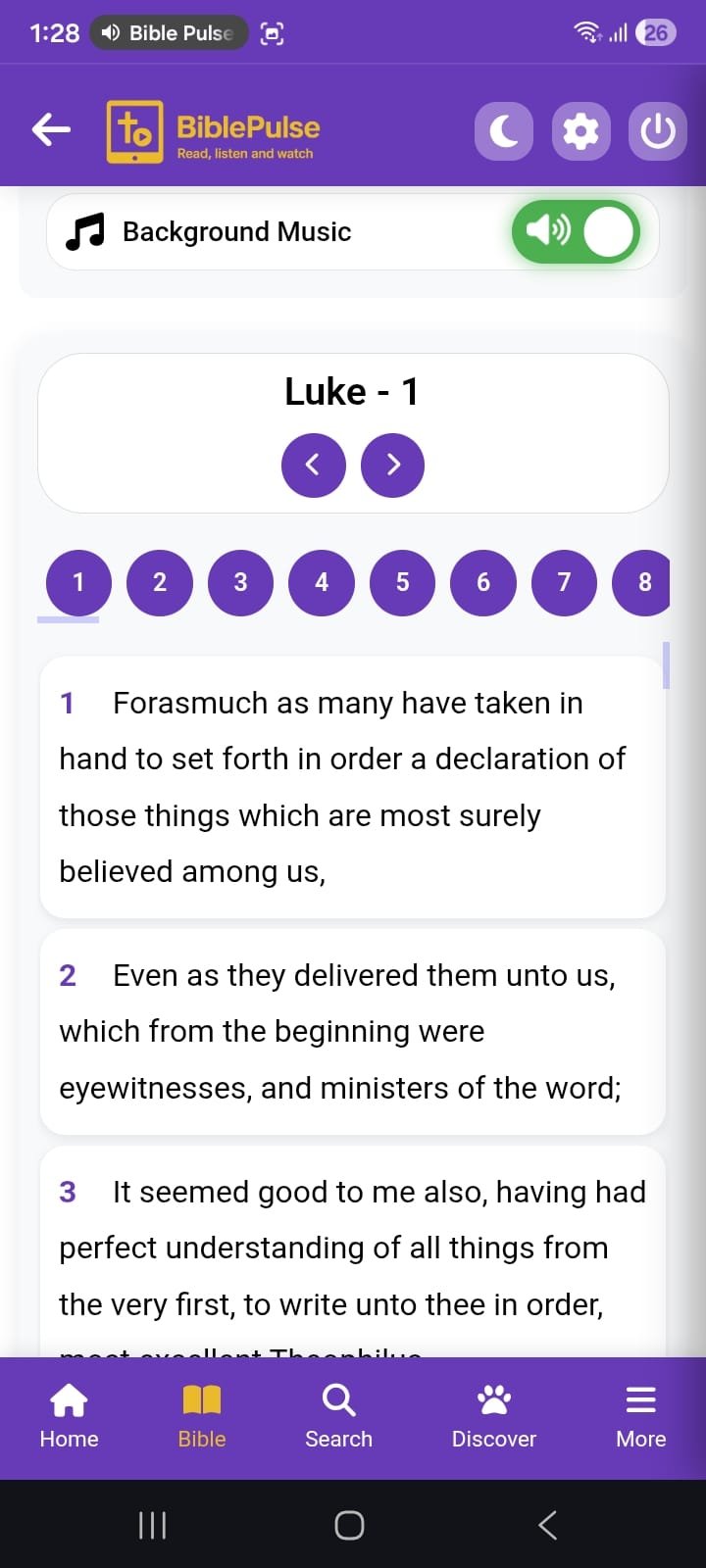 BiblePulse - Bible Home Screen with book selection